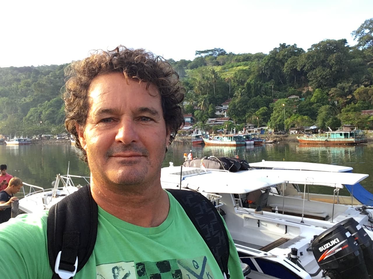 Dave Renaud, portrait by the harbour